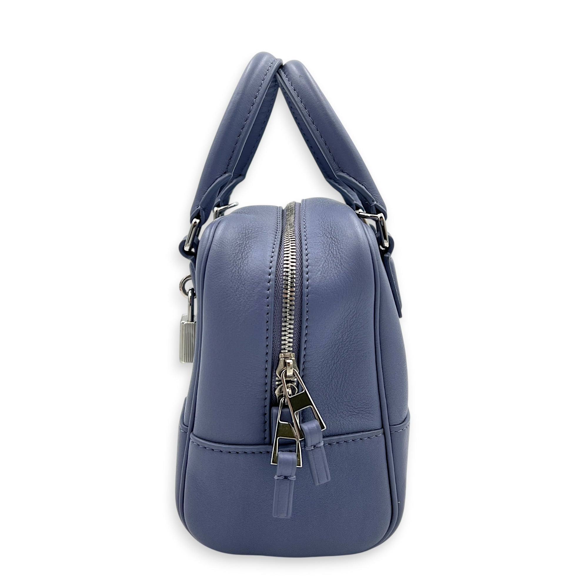 x Howl's Moving Castle Amazone 16 Blue Top Handle Bag in Calfskin, Silver hardware