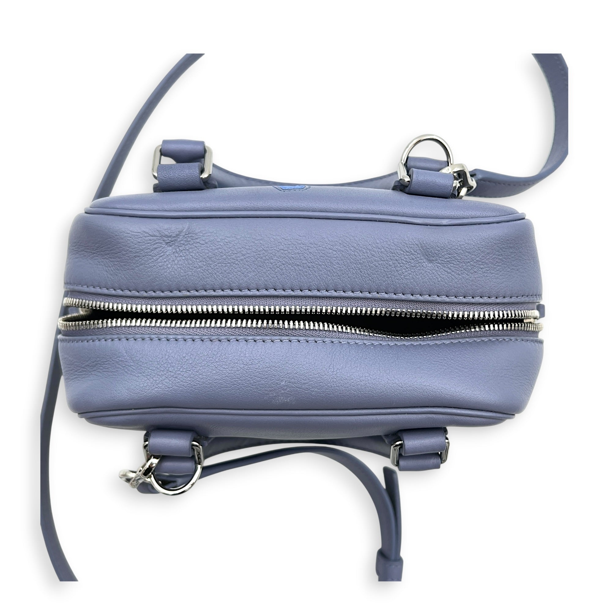 x Howl's Moving Castle Amazone 16 Blue Top Handle Bag in Calfskin, Silver hardware