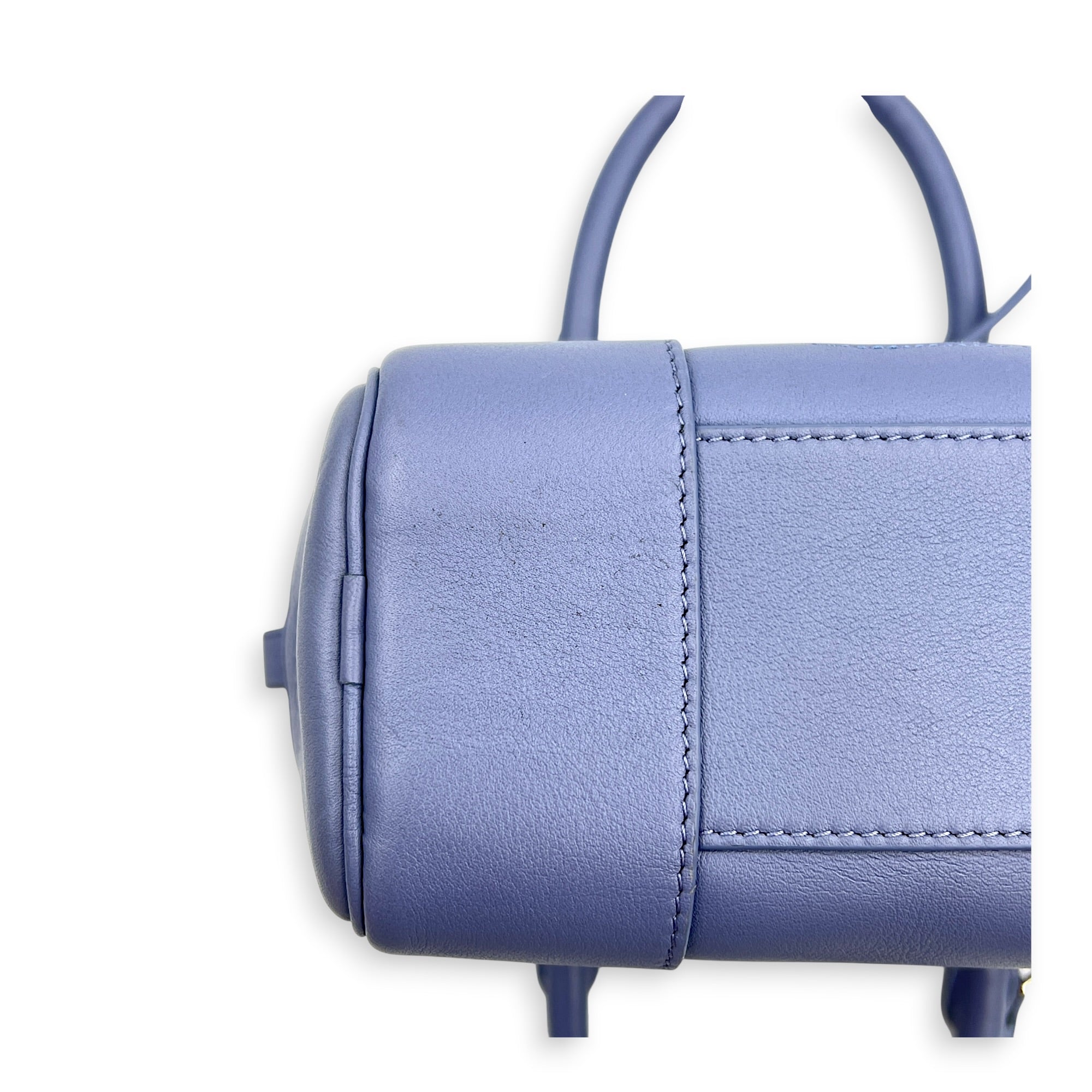 x Howl's Moving Castle Amazone 16 Blue Top Handle Bag in Calfskin, Silver hardware