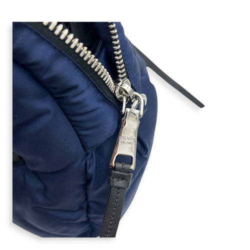 Re-Nylon Top Handle Bag Bluette in Re-Nylon, Silver hardware