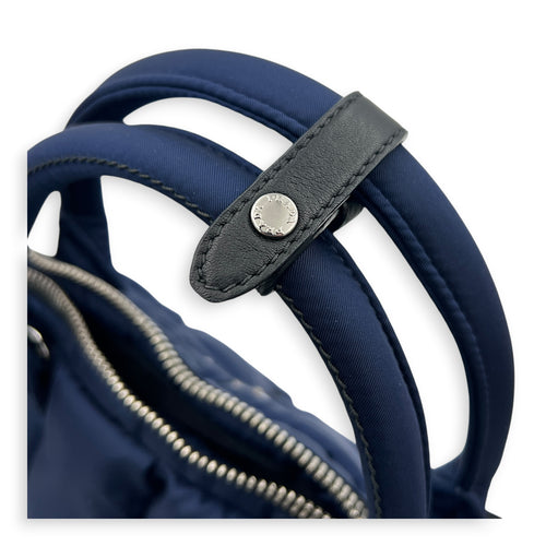 Re-Nylon Top Handle Bag Bluette in Re-Nylon, Silver hardware
