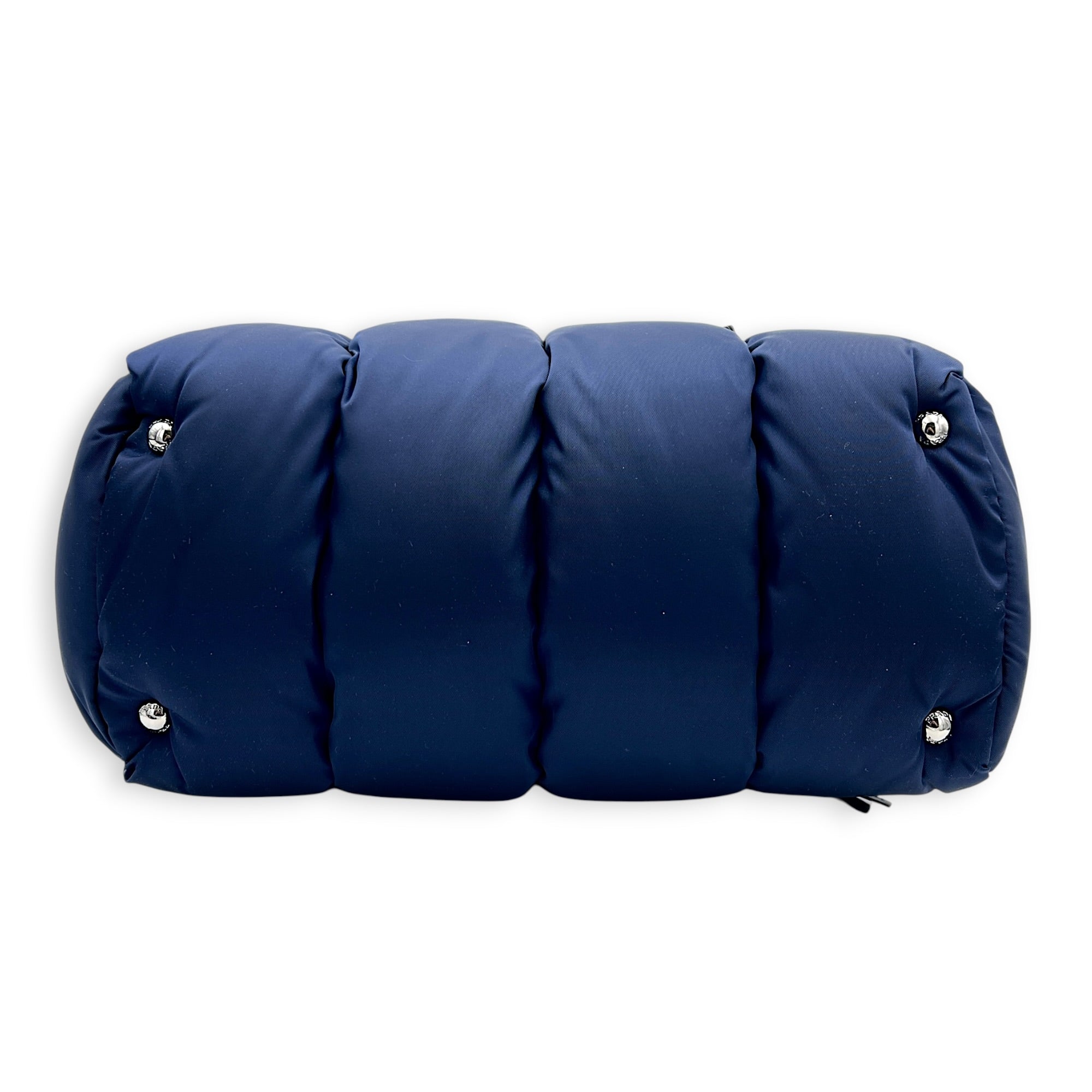 Re-Nylon Top Handle Bag Bluette in Re-Nylon, Silver hardware