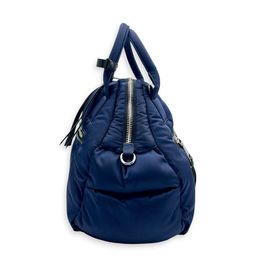 Re-Nylon Top Handle Bag Bluette in Re-Nylon, Silver hardware