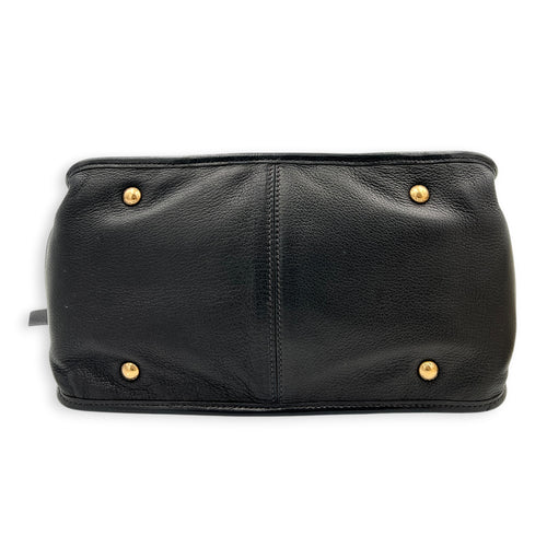 Prada tote Top Handle Bag Nero in Calfskin, Gold hardware