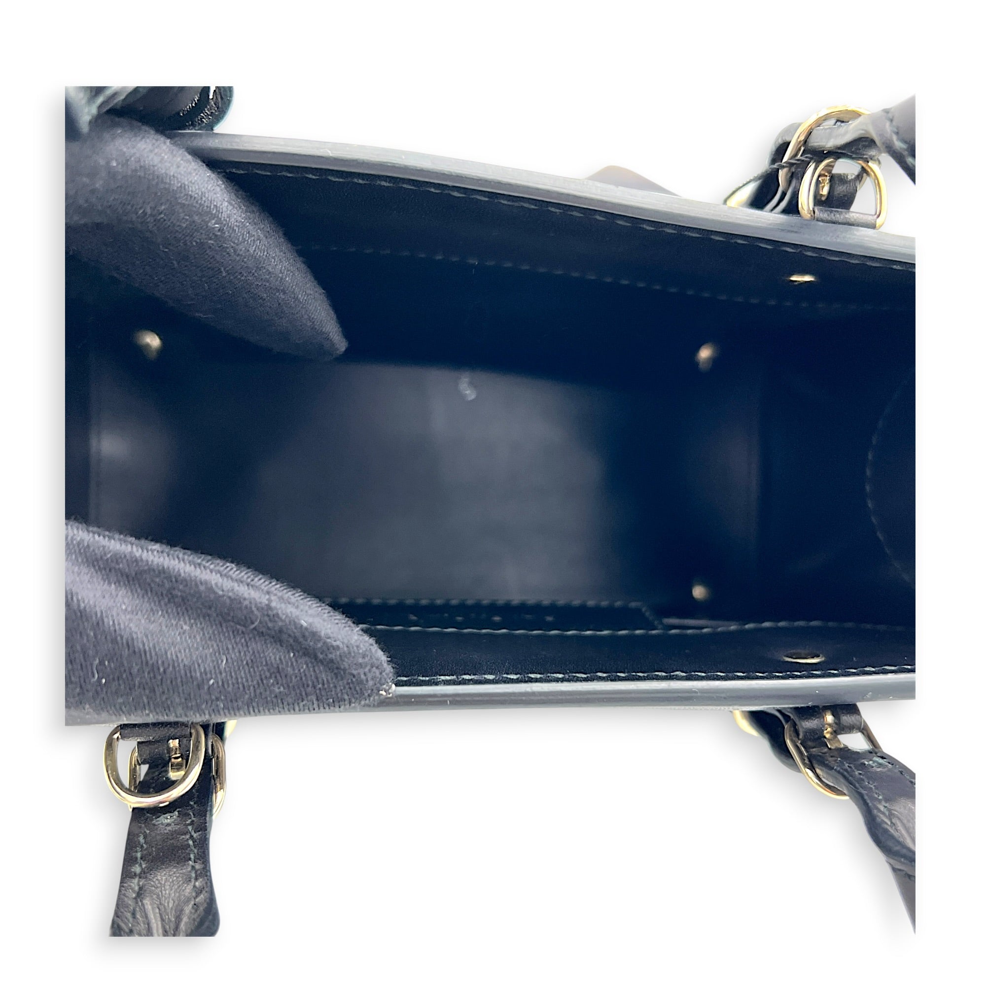 Papier Woven Black Top Handle Bag in Calfskin, Gold hardware