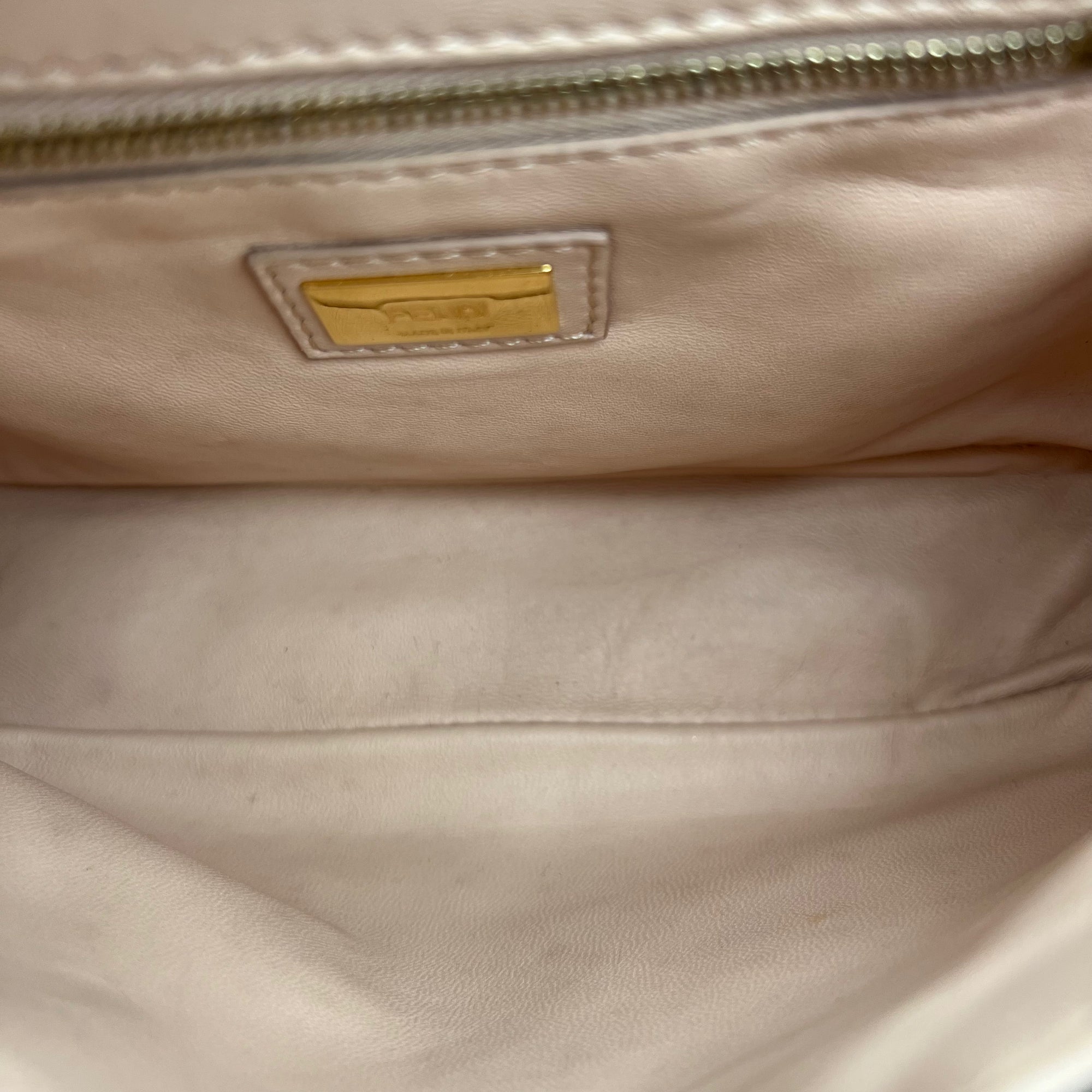 Peekaboo Top Handle Bag Small Blue in Fabric, Gold hardware