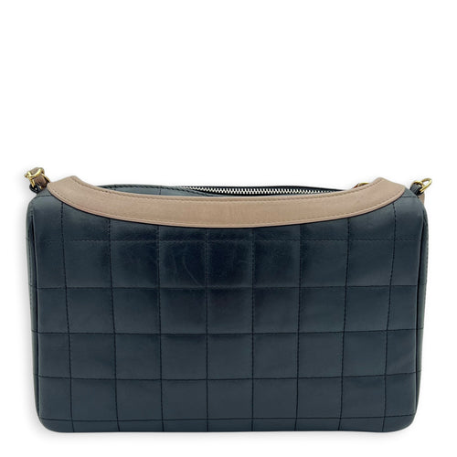 Mademoiselle Jacket Black Shoulder Bag in Calfskin, Gold hardware
