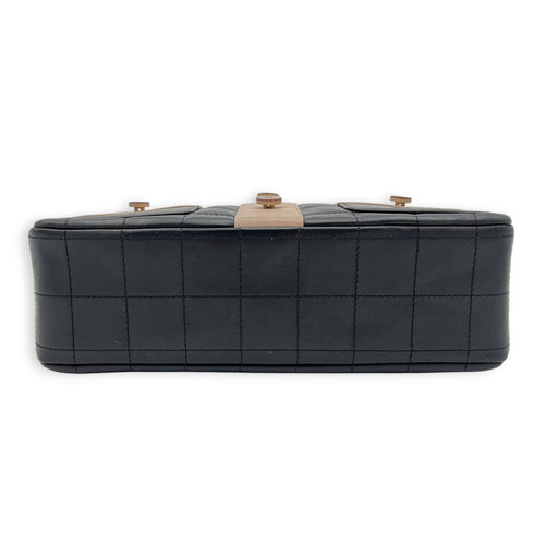 Mademoiselle Jacket Black Shoulder Bag in Calfskin, Gold hardware