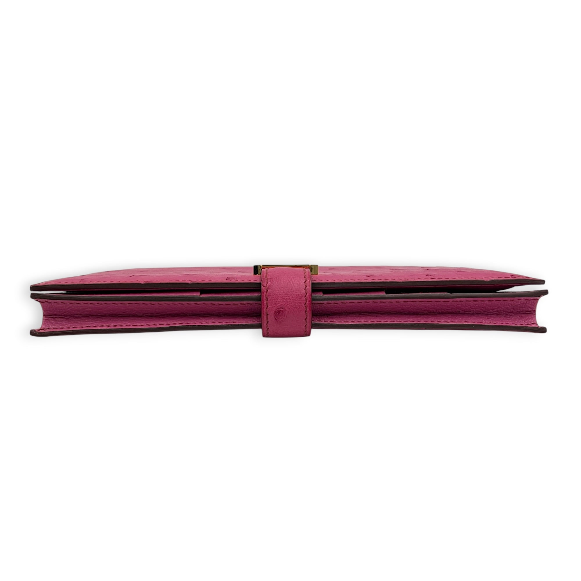 Bearn Pink in Ostrich, Gold hardware