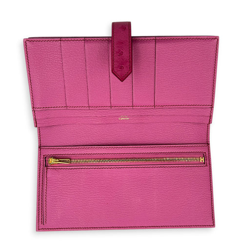 Bearn Pink in Ostrich, Gold hardware