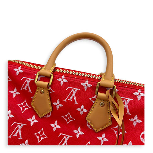 Speedy P9 Top Handle Bag 30 Rouge, Gold hardware