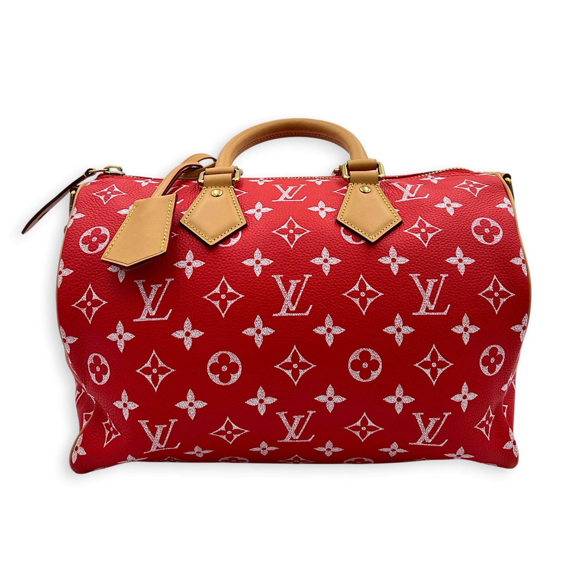 Speedy P9 Top Handle Bag 30 Rouge, Gold hardware