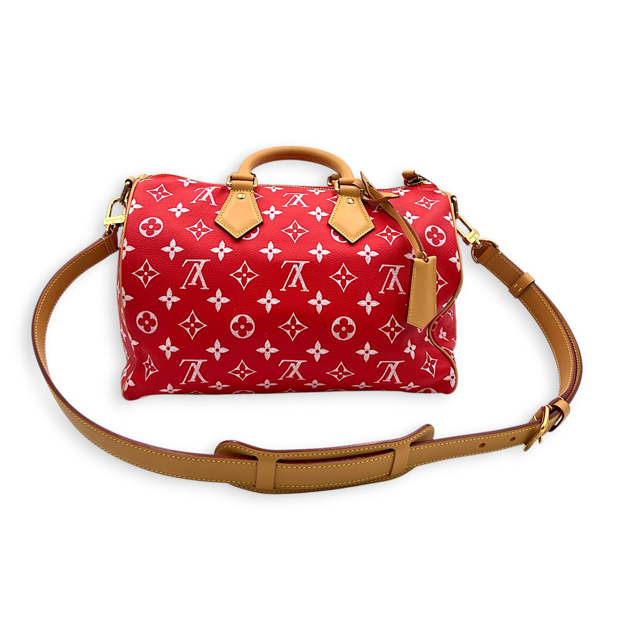 Speedy P9 Top Handle Bag 30 Rouge, Gold hardware