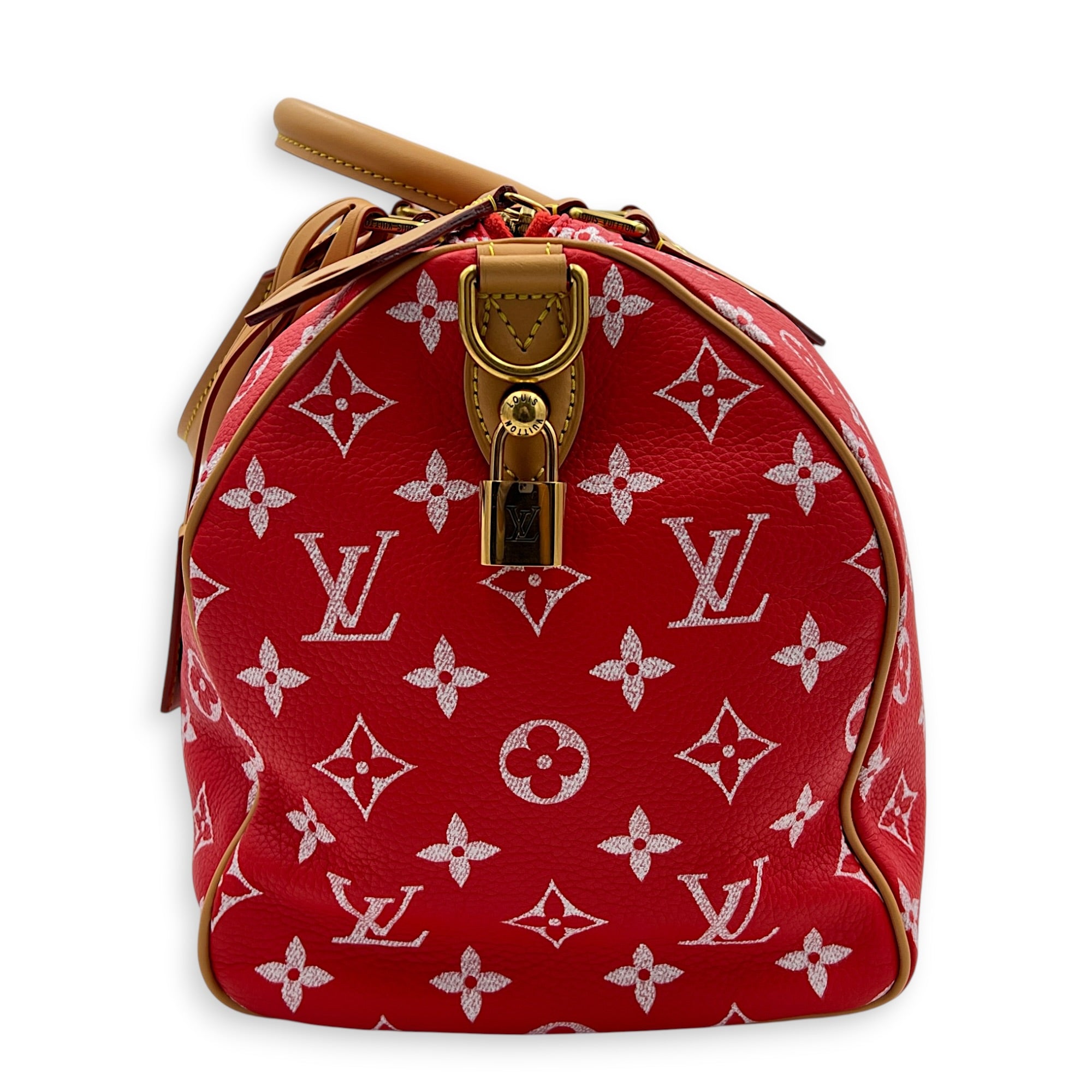 Speedy P9 Top Handle Bag 30 Rouge, Gold hardware