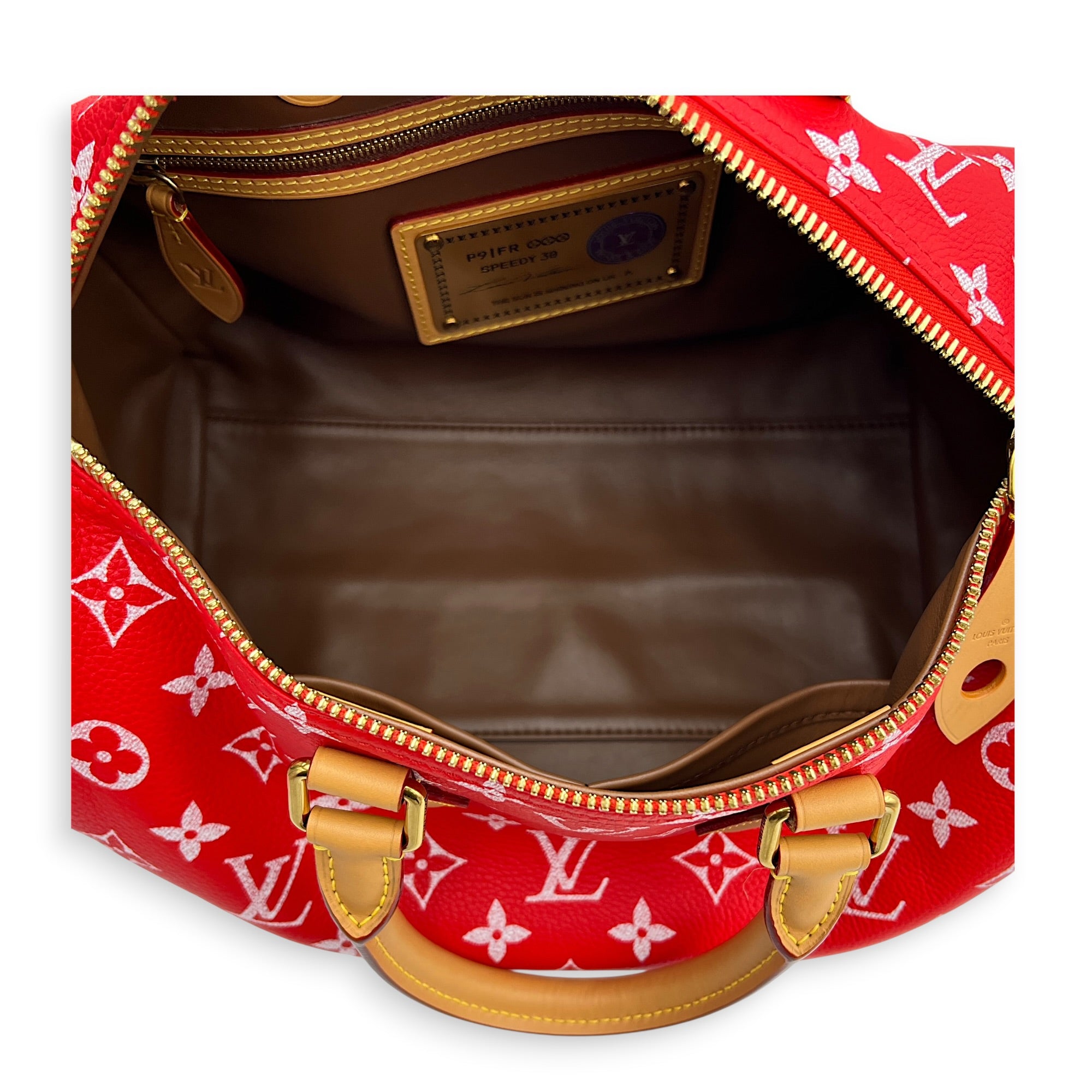 Speedy P9 Top Handle Bag 30 Rouge, Gold hardware