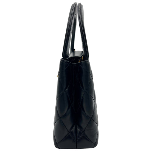 Kelly Mini Black Top Handle Bag in Calfskin, Gold hardware