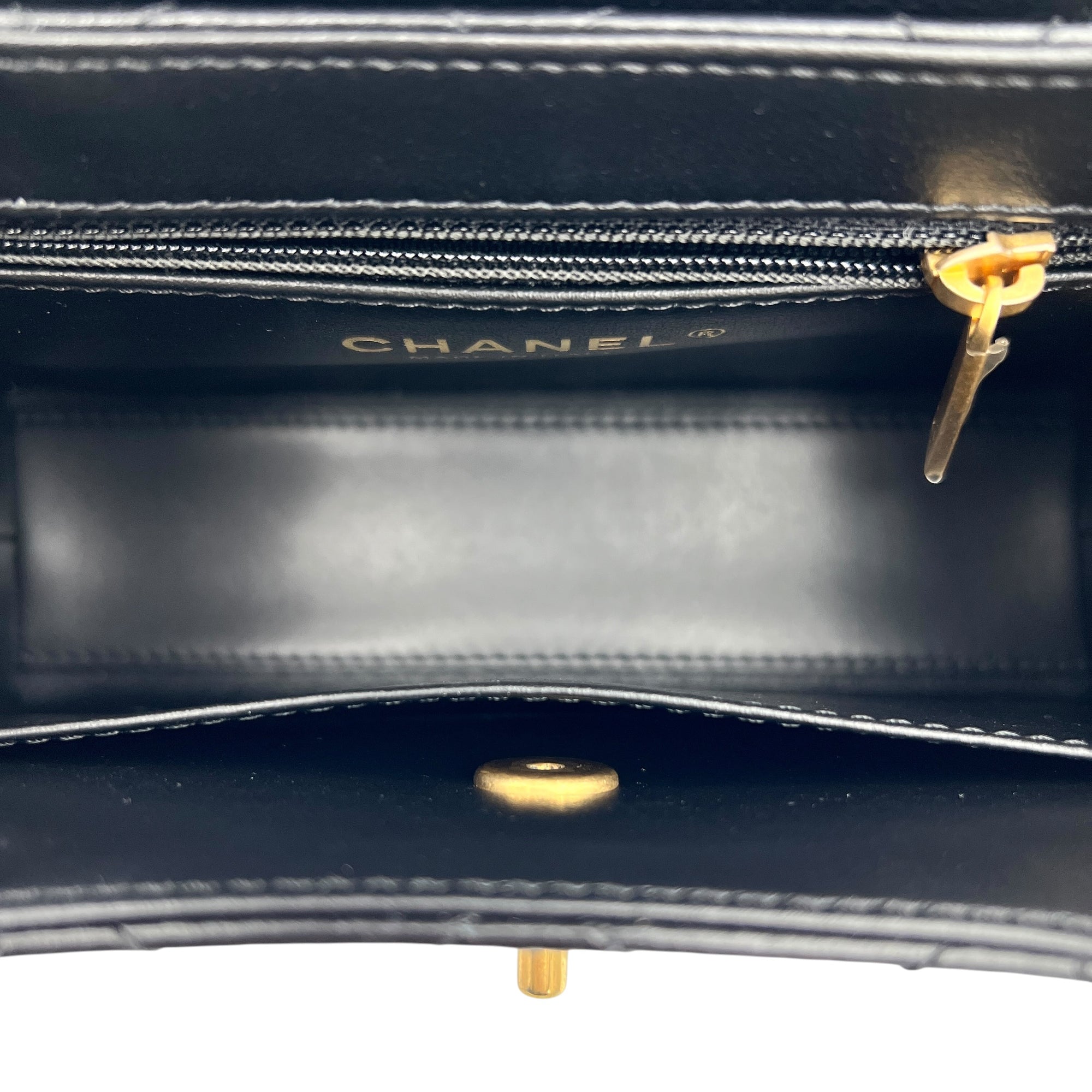 Kelly Mini Black Top Handle Bag in Calfskin, Gold hardware