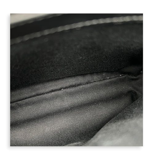 Loulou Shoulder Bag Black in Calfskin, Silver hardware