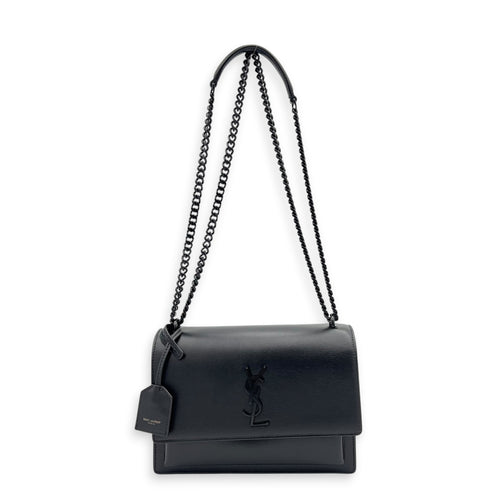 Sunshine Shoulder Bag Black in Calfskin, Monochrome hardware