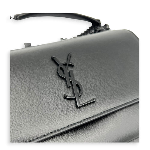 Sunshine Shoulder Bag Black in Calfskin, Monochrome hardware