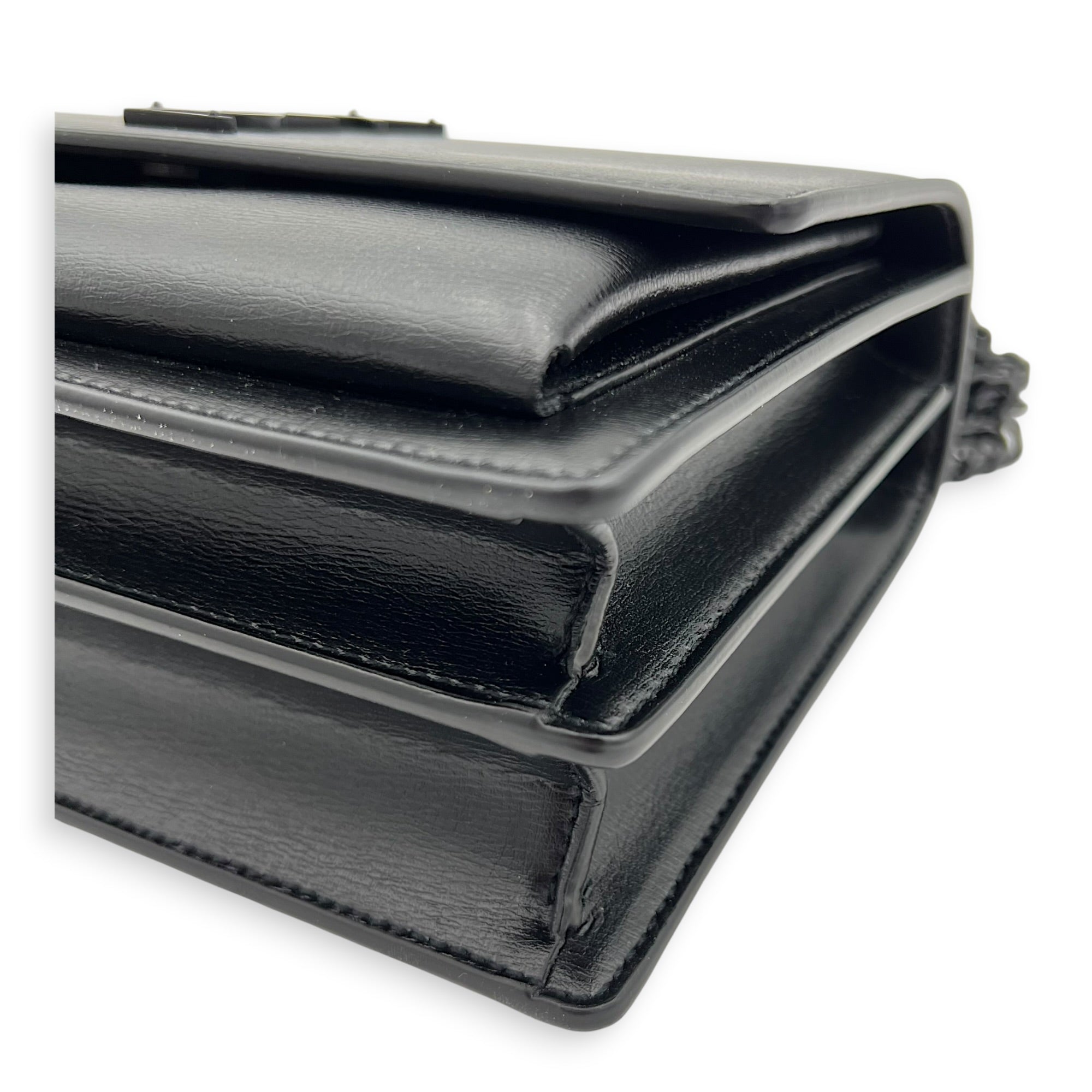 Sunshine Shoulder Bag Black in Calfskin, Monochrome hardware