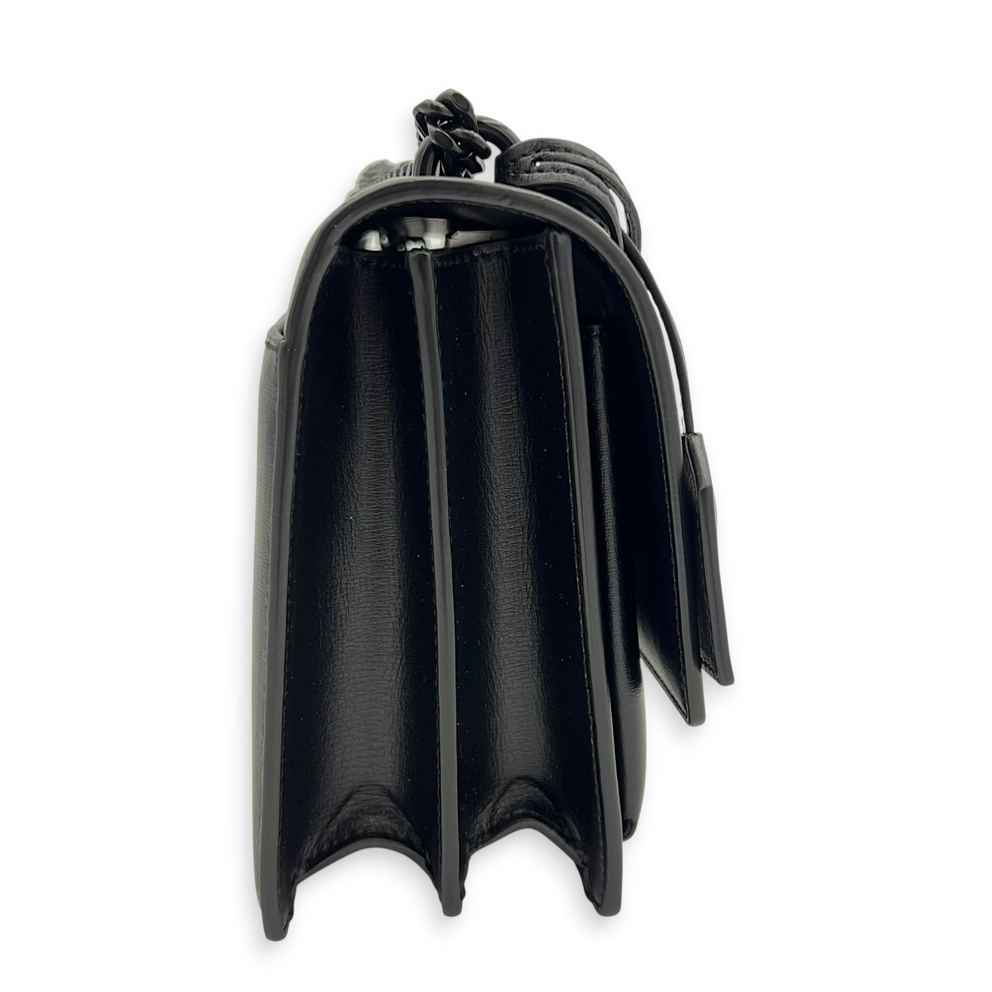 Sunshine Shoulder Bag Black in Calfskin, Monochrome hardware