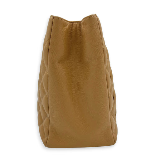 GST Tote Bag Beige in Caviar Leather, Gold hardware