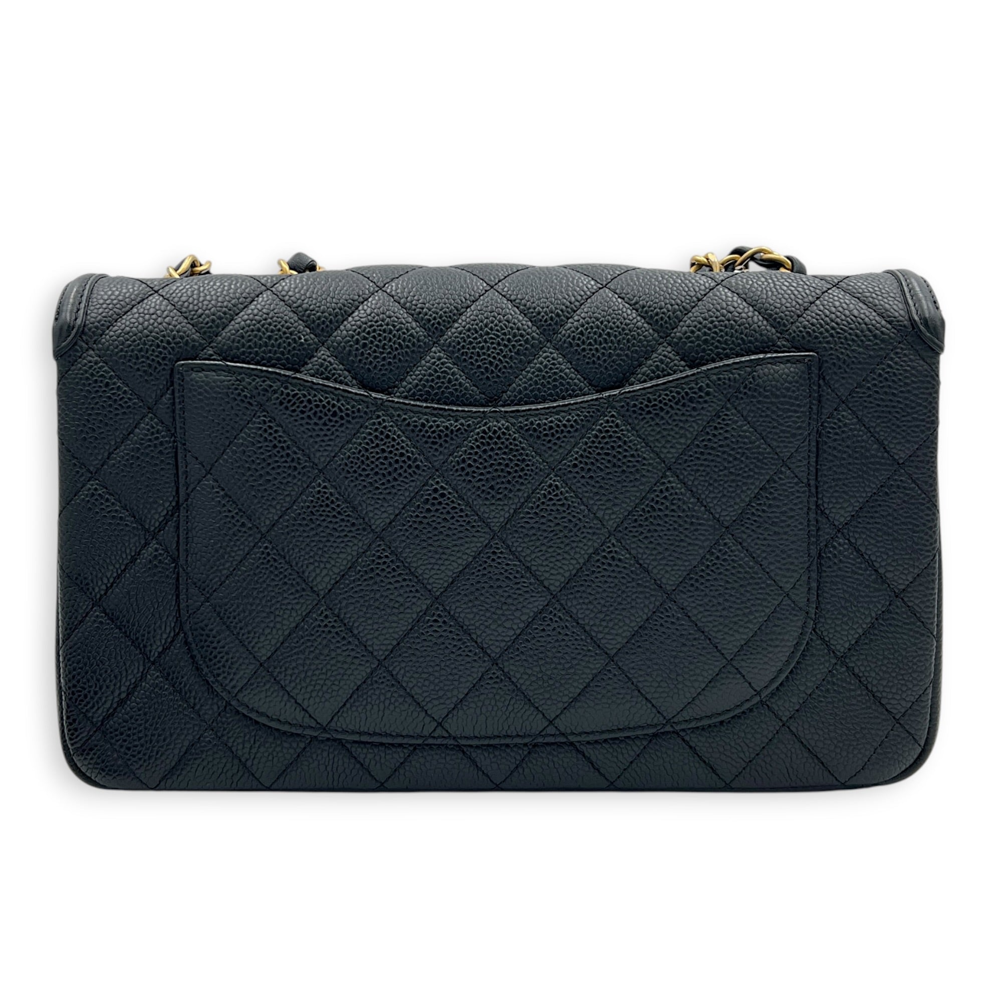CC Filigree Shoulder Bag Black in Caviar Leather, Gold hardware