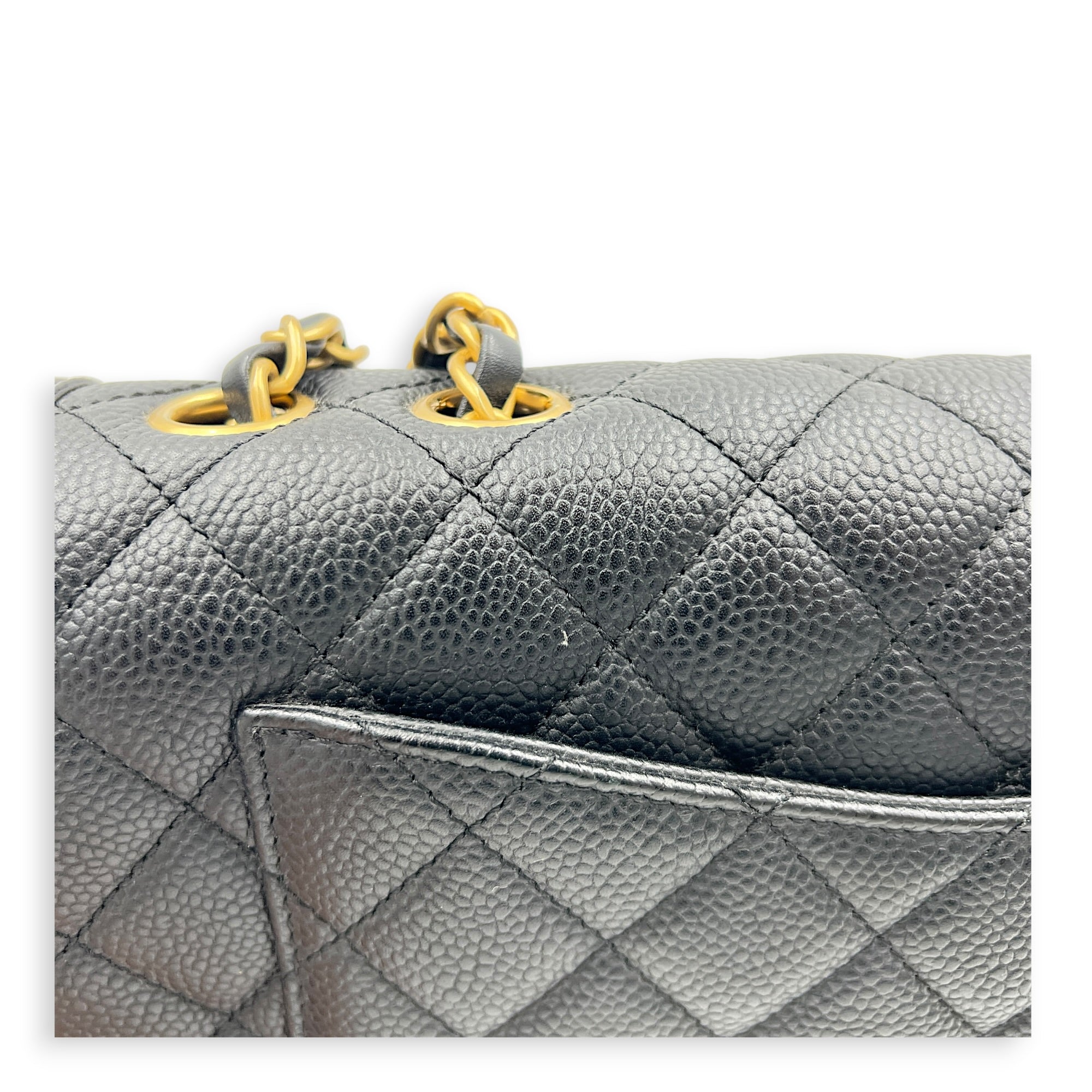 CC Filigree Shoulder Bag Black in Caviar Leather, Gold hardware