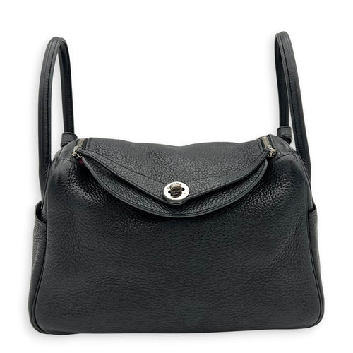Lindy 30 Black Shoulder Bag in Clemence, Palladium hardware