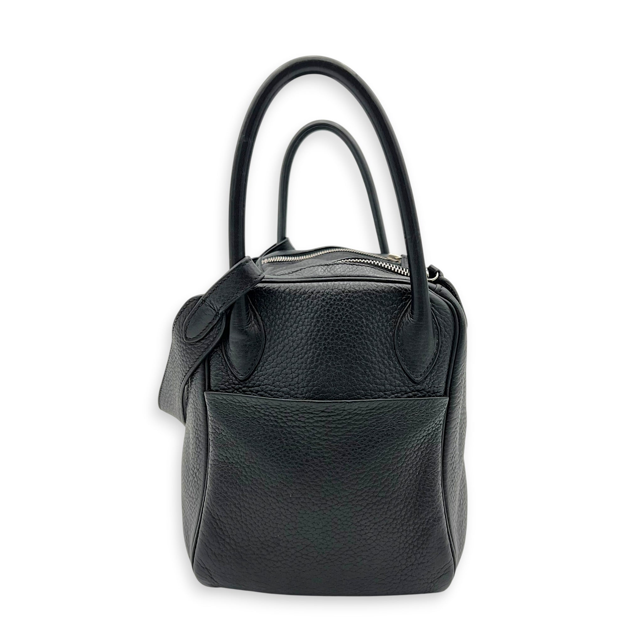 Lindy 30 Black Shoulder Bag in Clemence, Palladium hardware