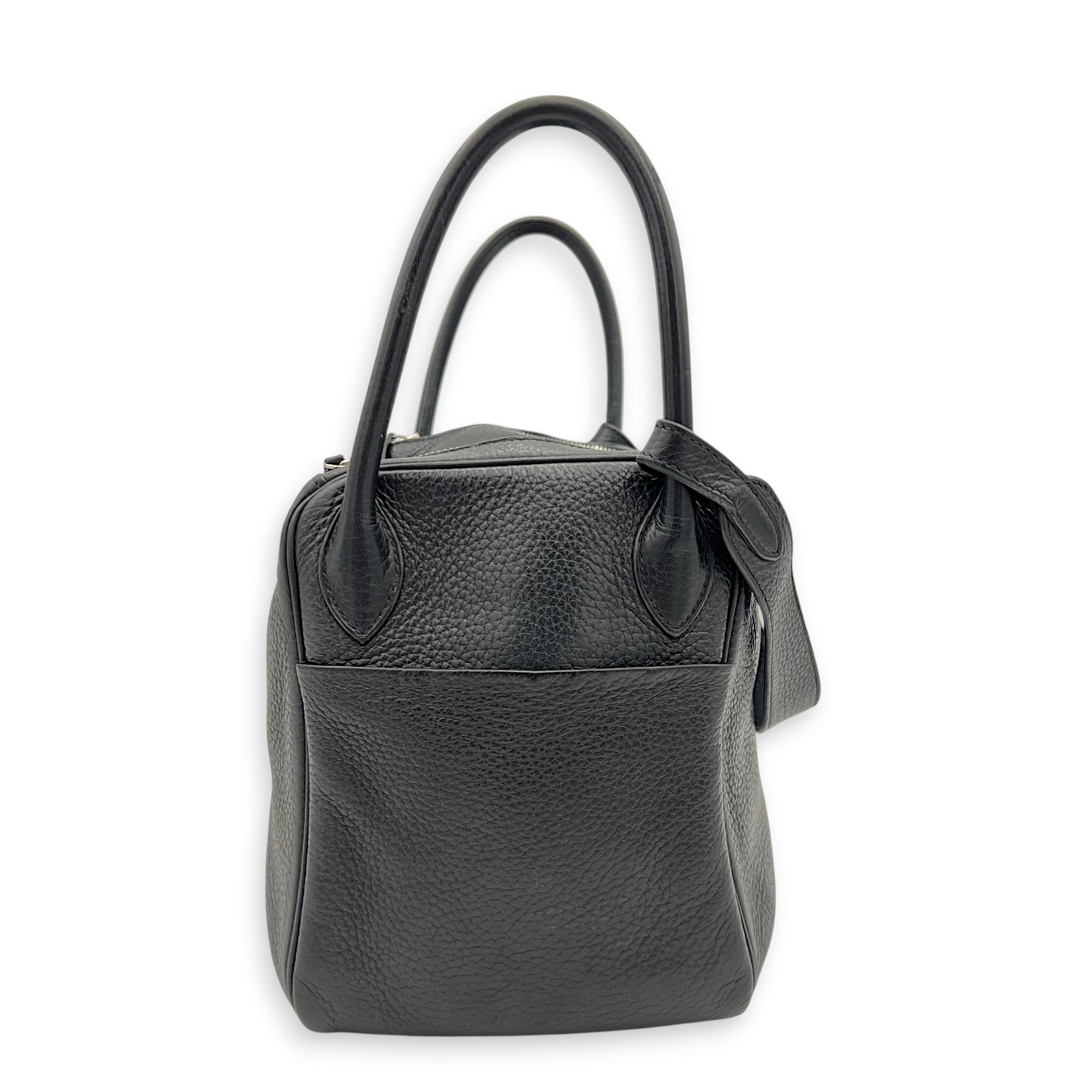 Lindy 30 Black Shoulder Bag in Clemence, Palladium hardware