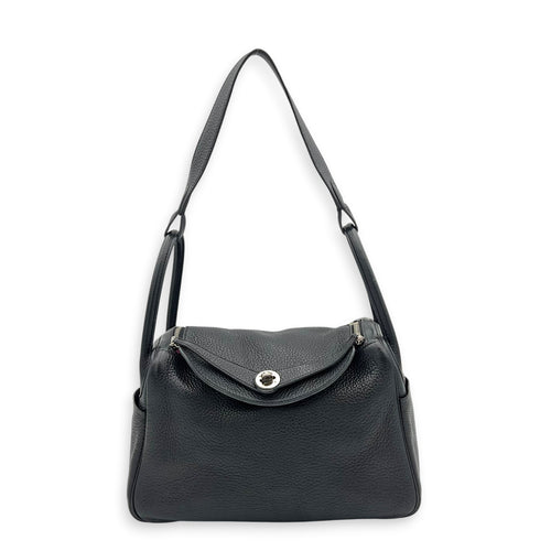 Lindy 30 Black Shoulder Bag in Clemence, Palladium hardware