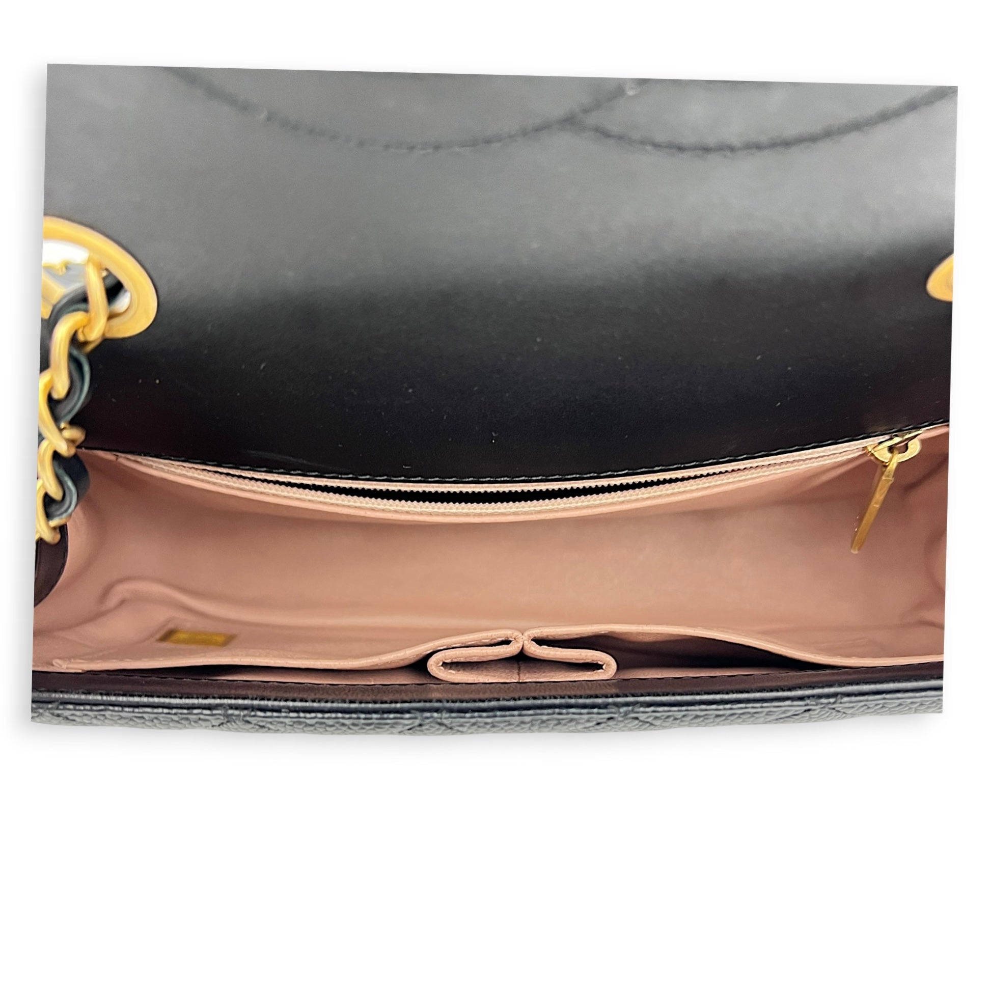 CC Filigree Shoulder Bag Black in Caviar Leather, Gold hardware
