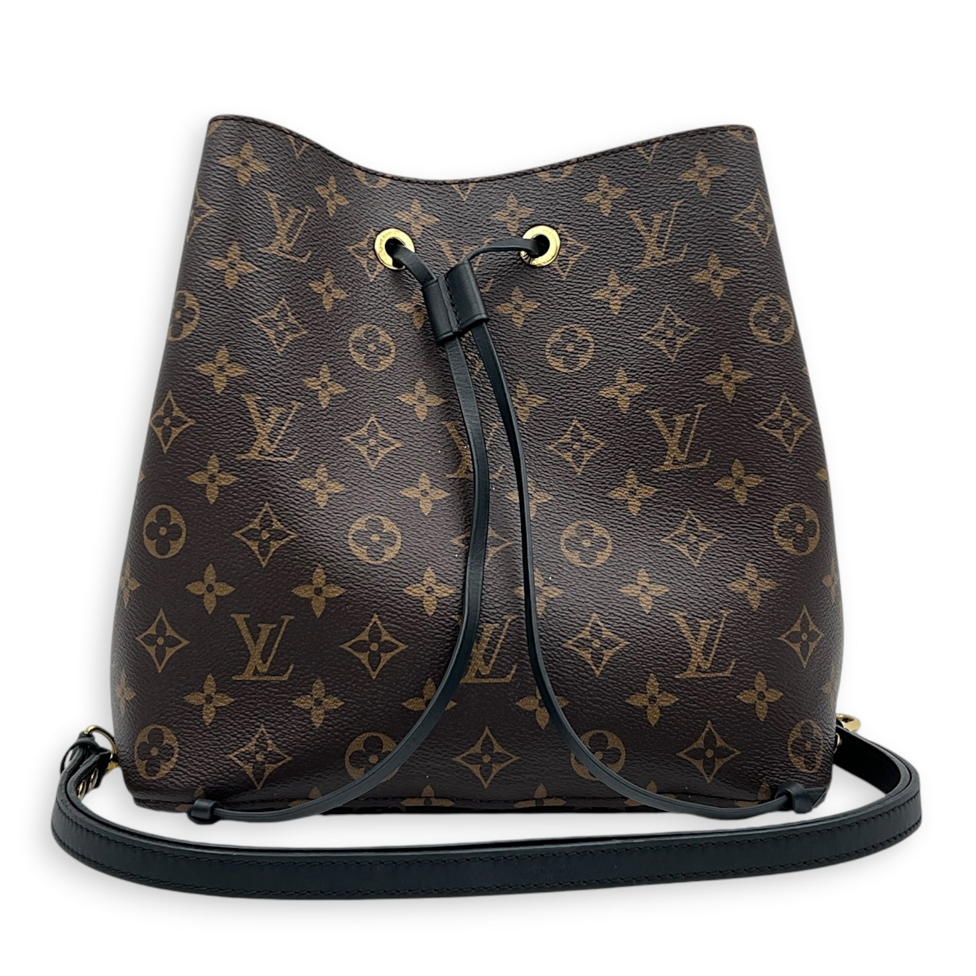 NeoNoe Bucket Bag MM Monogram in Monogram Coated Canvas, Gold hardware