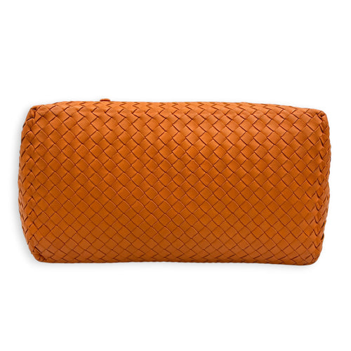 Cesta Large Orange Tote Bag in Intrecciato Leather, Gunmetal hardware