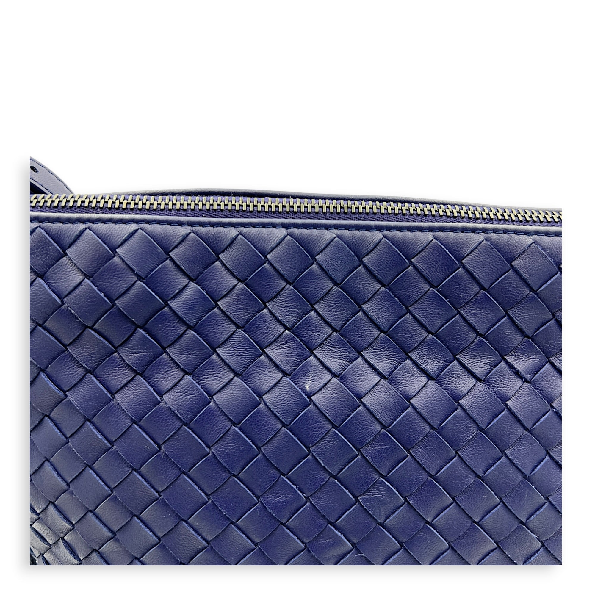 Intrecciato Purple Shoulder Bag in Nappa Leather, Ruthenium hardware