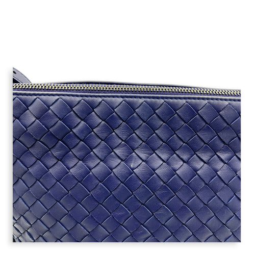 Intrecciato Purple Shoulder Bag in Nappa Leather, Ruthenium hardware