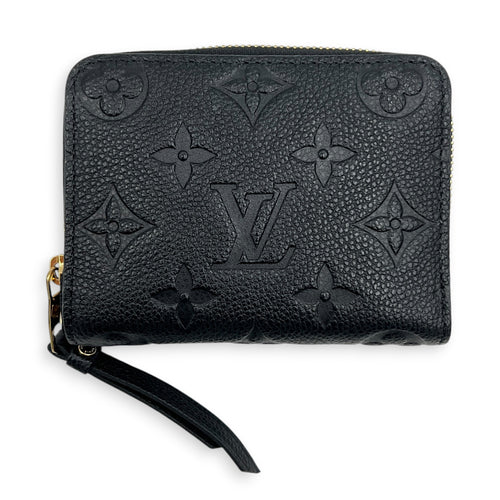 Zippy Wallet Compact Noir in Monogram Empreinte Leather, Silver hardware