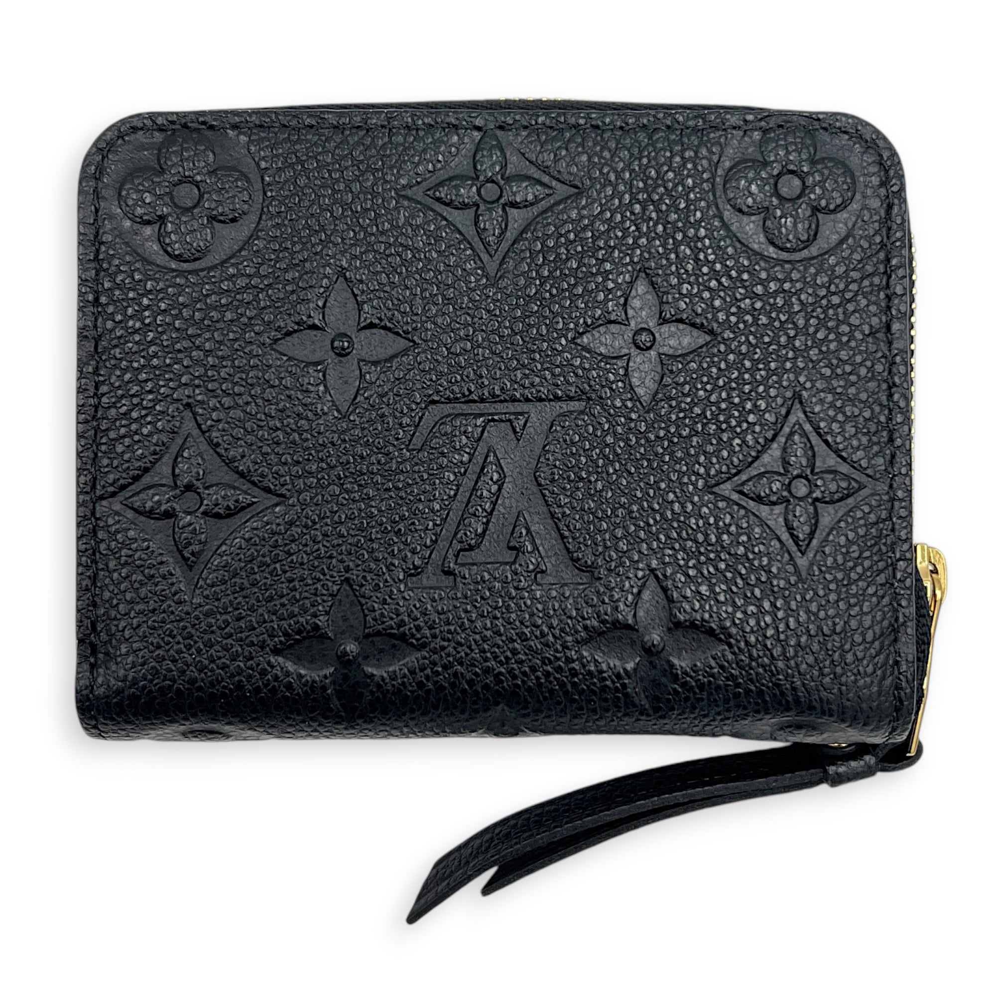 Zippy Wallet Compact Noir in Monogram Empreinte Leather, Silver hardware