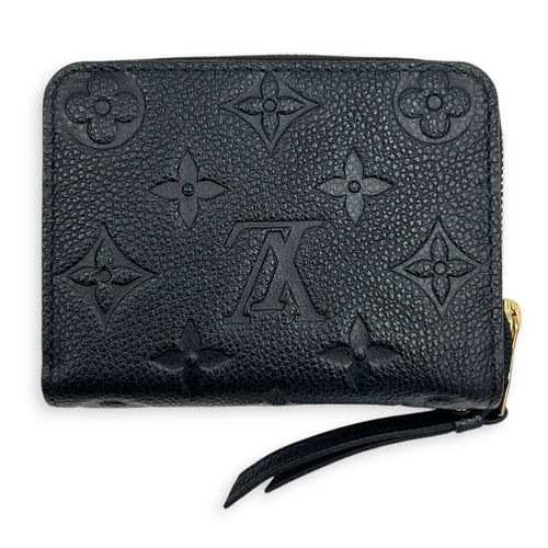 Zippy Wallet Compact Noir in Monogram Empreinte Leather, Silver hardware
