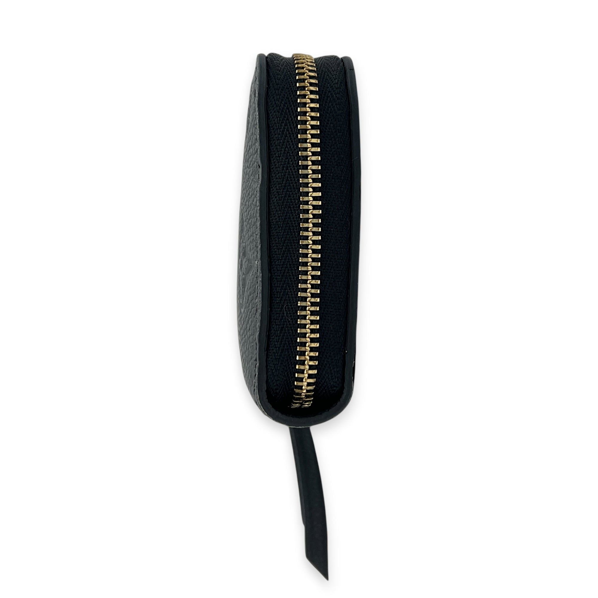 Zippy Wallet Compact Noir in Monogram Empreinte Leather, Silver hardware