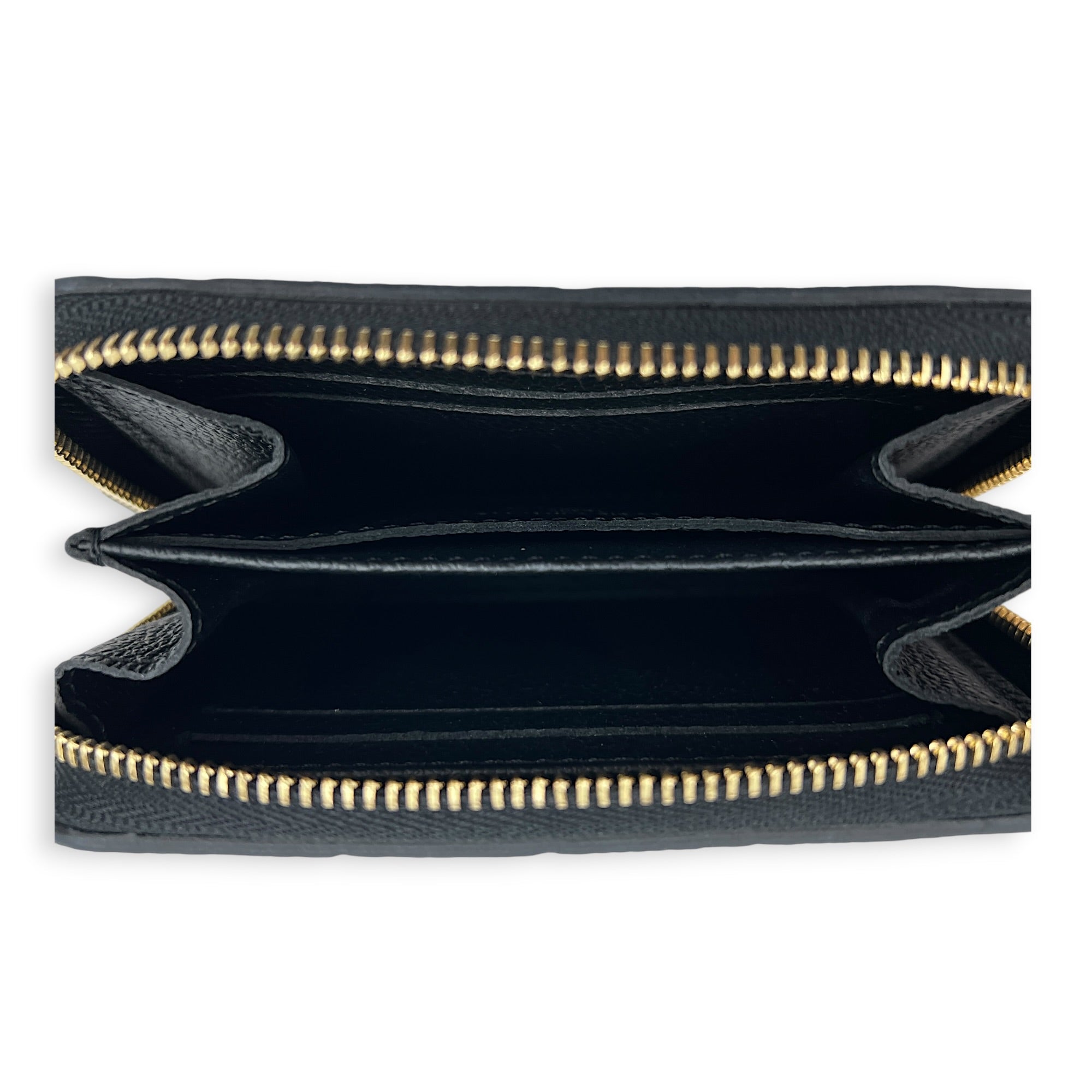 Zippy Wallet Compact Noir in Monogram Empreinte Leather, Silver hardware