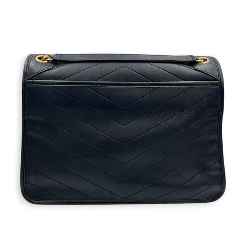 Niki Shoulder Bag Black in Lambskin, Gold hardware