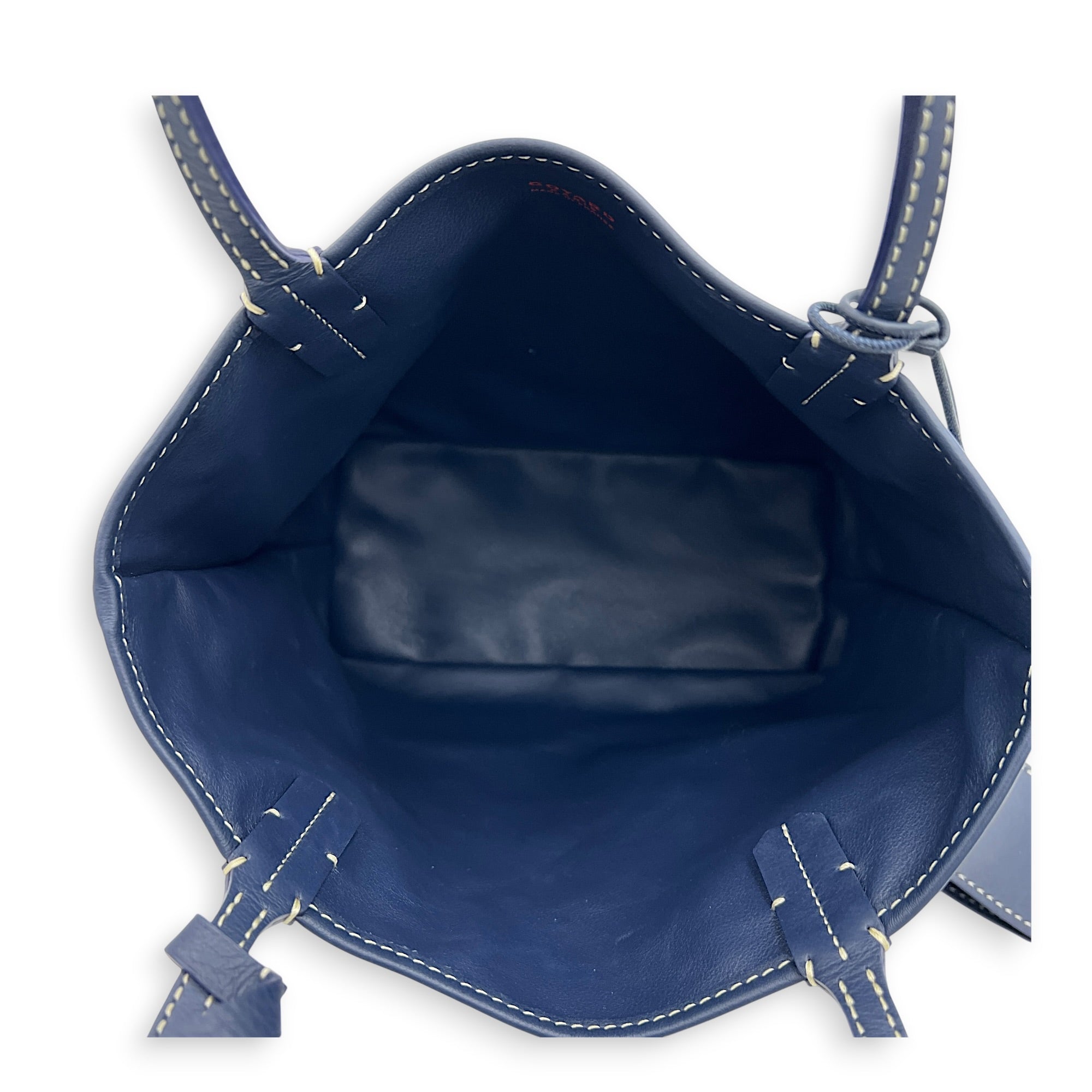 Anjou Mini Navy with Universal Clip Tote Bag in Coated Canvas, Silver hardware