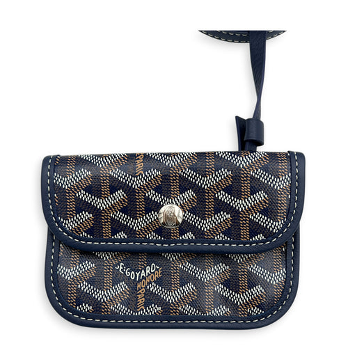 Anjou Mini Navy with Universal Clip Tote Bag in Coated Canvas, Silver hardware