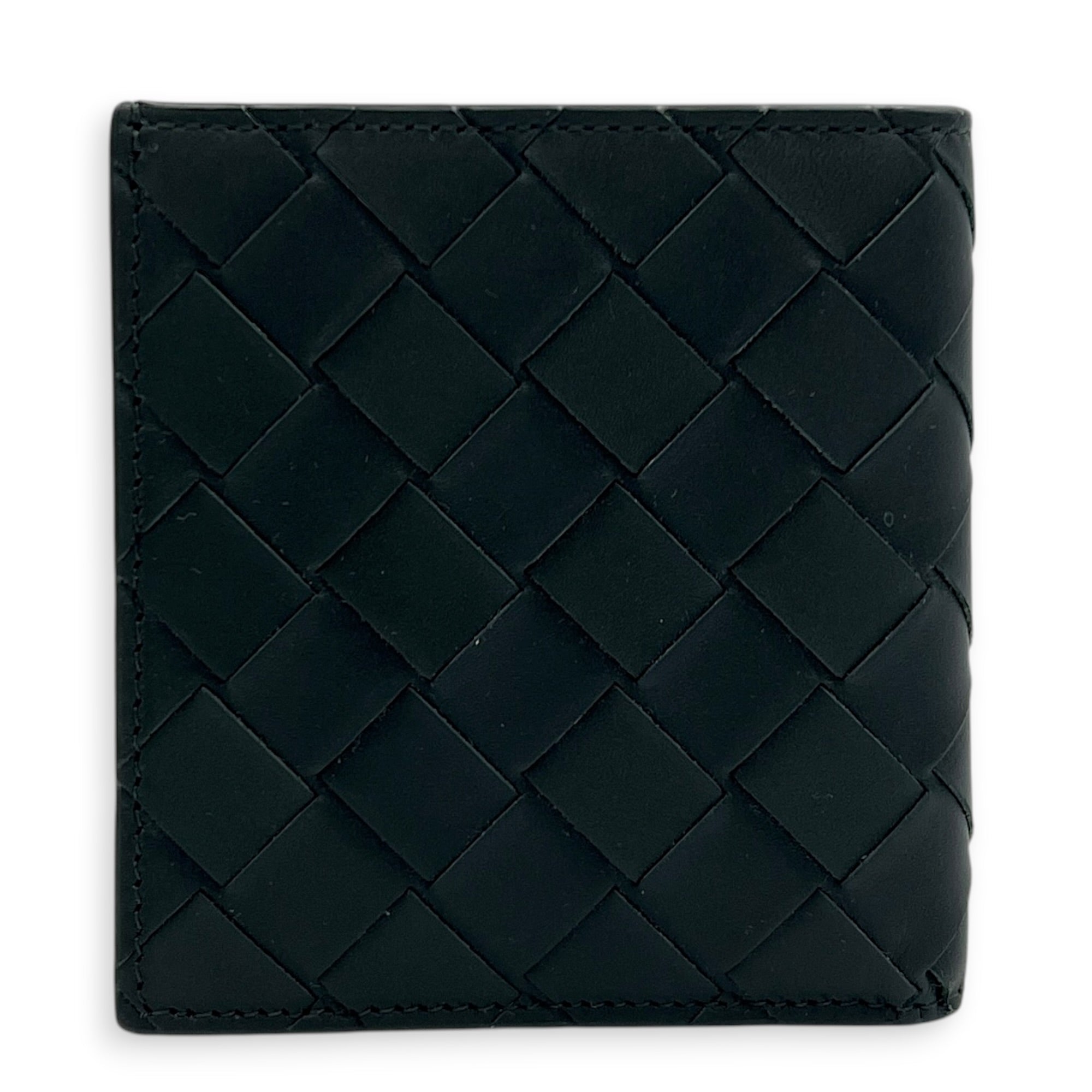 Intrecciato Black Wallet in Calfskin