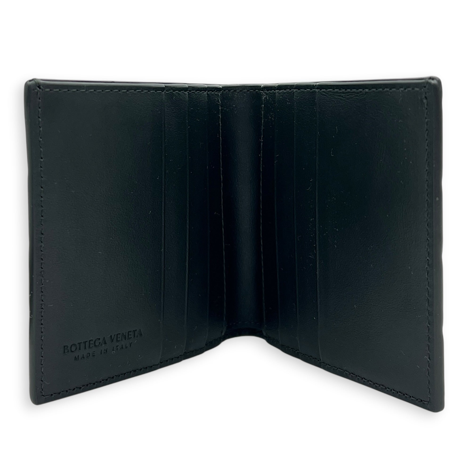 Intrecciato Black Wallet in Calfskin