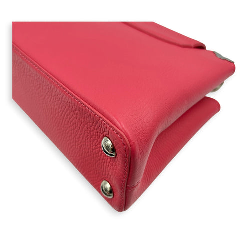 Capucines Top Handle Bag BB Pink in Taurillon Leather, Silver hardware