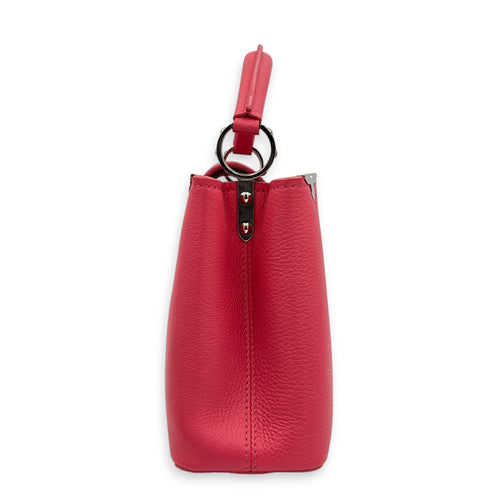 Capucines Top Handle Bag BB Pink in Taurillon Leather, Silver hardware